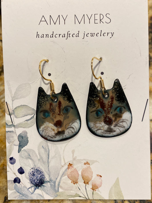 Feline Face Earrings