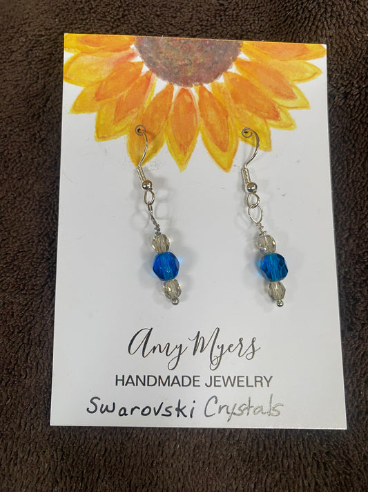 Turquoise Swarovski crystal earrings